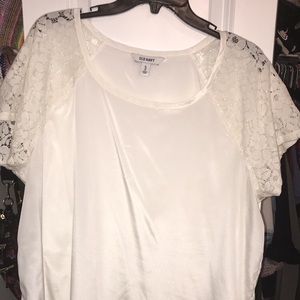 OLD NAVY WHITE BLOUSE WITH LACE